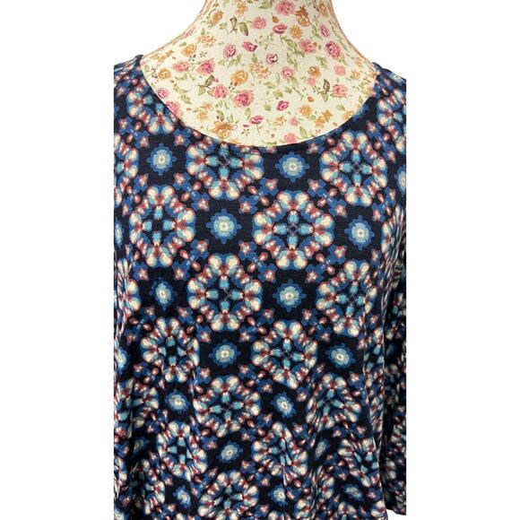 🌸 NEW FatFace Blue Kaleidoscope Print Blouse Size 14 UK US 10 EU 42 - Picture 2 of 6